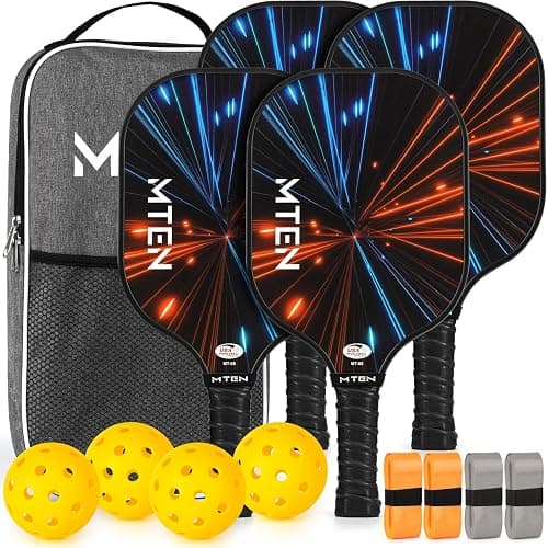 Pickleball Paddles Set of 2 or 4, or Single Paddle – USAPA Approved Fiberglass Surface Pickleball Rackets Set for Men & Women - Image 1