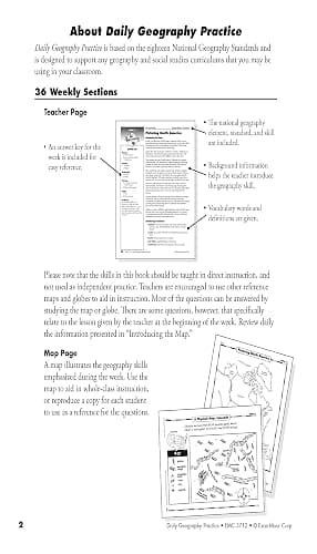 Evan-Moor Daily Geography Practice, Grade 3, Homeschooling and Classroom Resource Workbook, Reproducible Worksheets, Teaching Edition, USA, World, Continents, Oceans, Countries thumbnail 8