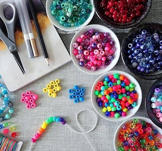 JULIMAIDONG 6500Pcs Kandi Pony Beads Bulk Letter for Bracelets Making Kits | Multi-Colored Alphabet Number Smile Bead for Hair Braids, 27 Colors Kandi Friendship Bead Jewelry Making Kits for Craft thumbnail 8