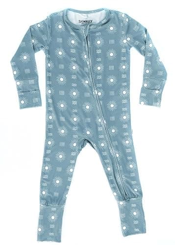Organic Baby Bamboo Rompers with 11 Signature Prints - Infant Zipper Jumpsuits - 0-3 Months - Suns - Image 1