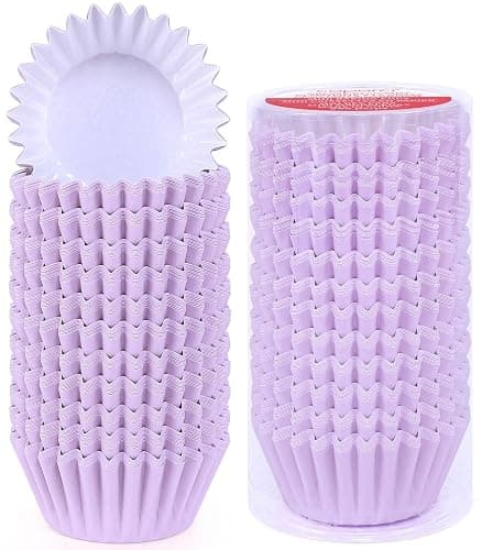 Caperci Heavy Duty Standard Purple Cupcake Liners 150 Counts - Grease-Resistant Paper Muffin Baking Cups, Odorless, No Muffin Pan Needed, Easily Peels (Orchid Bloom) - Image 1