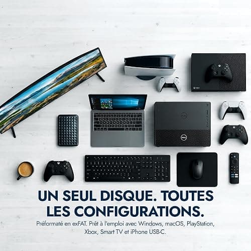 ModusTech Facet 500GB External Hard Drive Portable USB-C/USB 3.1 Plug & Play Ultra-Slim HDD Hard drive for Backup, Gaming, PC, Mac, Laptop, PS4, Xbox, Smart TV (Black) thumbnail 7