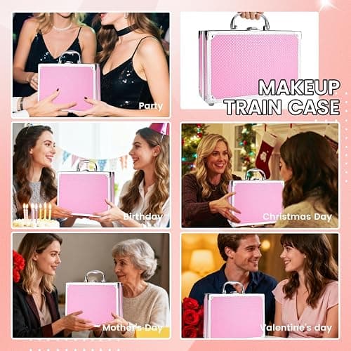Makeup Kit for Women Girls, Fashionable Make Up Present Set for Beginners Professionals Traveler with Case, Makeup Essential with Eyeshadow Palette, Lip Gloss, Mascara,Foundation Face Primer(Pink) thumbnail 7