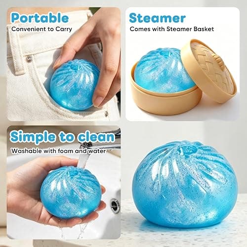 4Pcs Glitter Slow Rebound Stress Balls, Soft Squeeze Tactile Balls for Anxiety Relief, Portable Desk Decor & Gift for Adults thumbnail 5