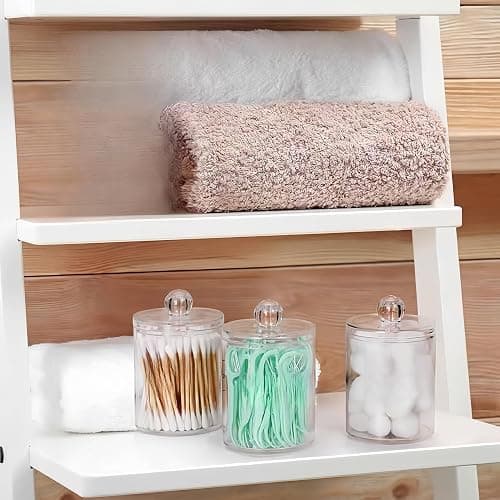 MIEGUIWOR 3 Wattestäbchen Behälter und Wattepadspender aus Hochwertigem PET – Klar, Staubdicht und Langlebig – Ideal für Kosmetik, Q-Tips und Make-up – für Bad, Schminktisch und Büro (transparent,D) thumbnail 9