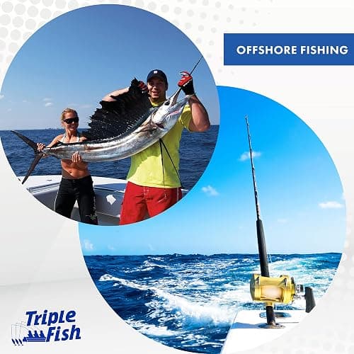 Triple Fish Monofilament Fishing Leader - Clear, Camo Strong Tough Leader Material for Big Game Fishing, Up to 400lb Test thumbnail 3