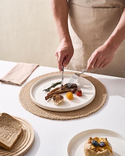 Richmount Line Porcelain Dinnerware Set, dish set for 6, Creamy White | Premium dinnerware set, chip-resistant & durable. Safe for dishwasher, microwave, oven. For daily meals to festive feasts thumbnail 4
