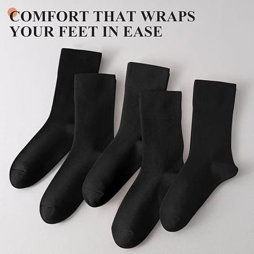 ANDERE ARTE Womens Viscose Bamboo Crew Socks Casual Calf Dress Socks Soft Above Ankle Sock 3-5 Pairs thumbnail 6