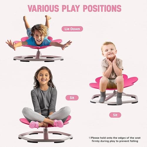 ROBUD Kids Sensory Swivel Chair, Kids Swivel Chair | with Non-Slip Design, Training Body Coordination, Flower Shape Wobble Chair, No Assembly, Pink thumbnail 6