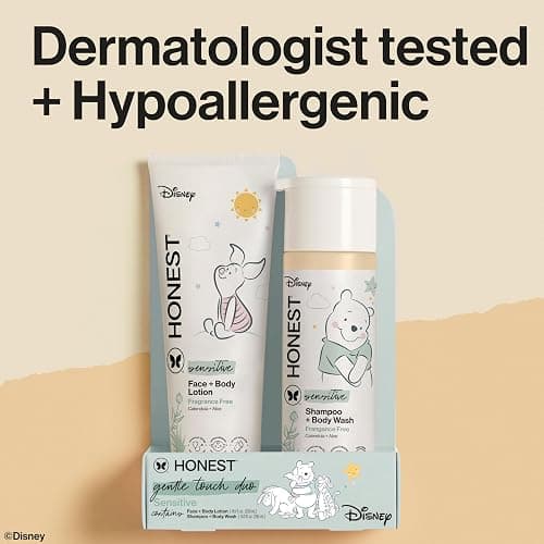 The Honest Company 2-in-1 Cleansing Shampoo and Body Wash, Face Lotion Bundle, Disney Design, Gentle for Baby, Dermatologist Tested, Sensitive Fragrance-Free, 18.5 fl oz thumbnail 2