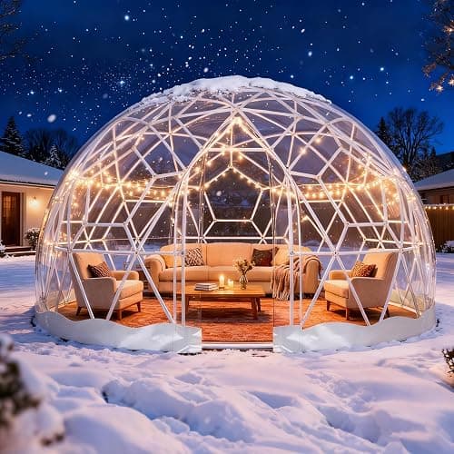 12 x 7.2 FT Garden Dome Tent, Outdoor TPU Greenhouse for 4-8 Person, Greenhouse Garden Tent with Window, Waterproof Clear Dome Tent Suitable for Camping, Party, Wedding, Christmas - Image 1
