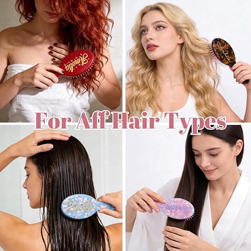 Personalized Hair Brush with Name, Custom Mini Travel Hair Brush for Women, Monogram Engraved Hair Comb Wet & Dry Styling for Girl Bridesmaid Birthday Christmas Mother's Day Valentines Gifts thumbnail 9