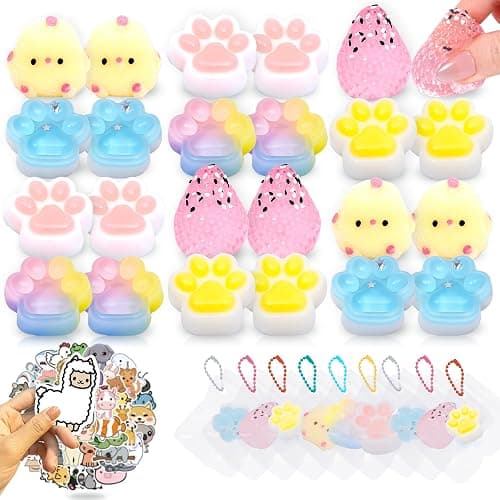 Taba Squishy Pack – 24 pack Taba Squishies with 50 Stickers, Squishy Toys Birthday Party Favors for Kids 4-8 8-12, Treasure Box Toys fidgets for Classroom ,Xmas Stocking Stuffers,Goodie Bags Stuffers - Image 1