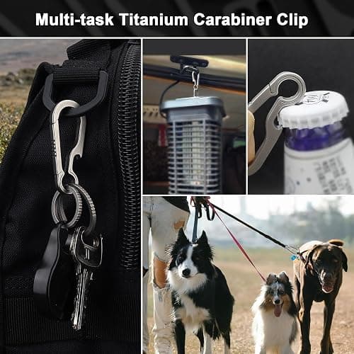 PJYTAC Titanium Carabiner Keychain Clip Small Carabiner Clips Heavy Duty Key Holder Anti-Lost Quick Release Key Chain for Keys Bottle Opener Keychain thumbnail 7