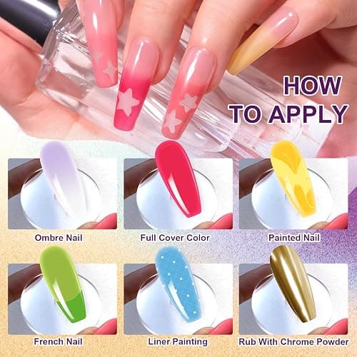 U-Shinein Gradient Painting Gel, 12 Bright Colors Ombre Gel Nail Polish with 100Pcs Nail Sponges &Tweezer for Pigment Pat Nails Aura Nails French Manicure Soak Off UV Set Solar Flare Palette​ thumbnail 3