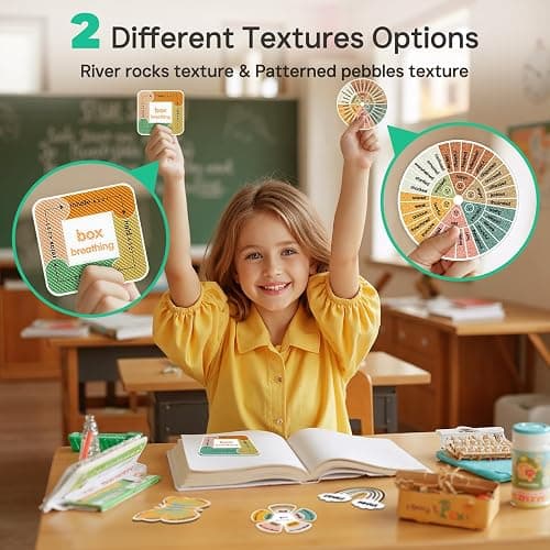 Sensory Strips for Anxiety Calming Stickers, 36Pcs 2 Textured for Mood Calming, Breathing Mindfulness Fidget Sticker for Kids, Anxiety Relief at Office & Classroom Desk thumbnail 4