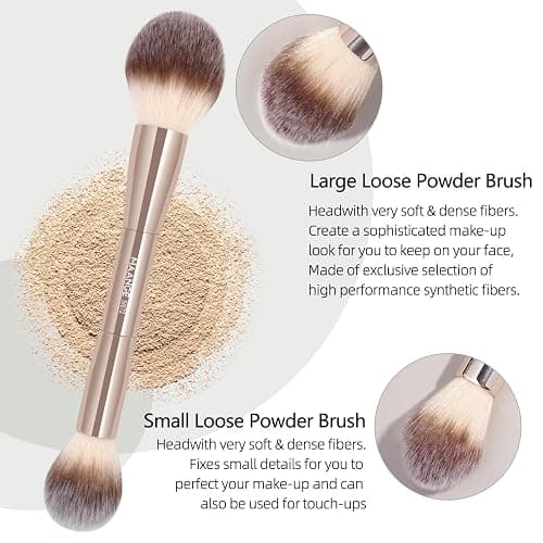 MAANGE 20 Pcs Makeup Brushes with Gift Box, Double-End Multi-functional Makeup Brushes for Blending Liquid Powder Concealer Cream Blush Buffe,Champagne thumbnail 5