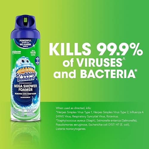 Scrubbing Bubbles Mega Bathroom and Shower Foamer Aerosol, Rainshower Scent, 20oz (Pack of 2) - 20 Ounce (Pack of 2) thumbnail 3