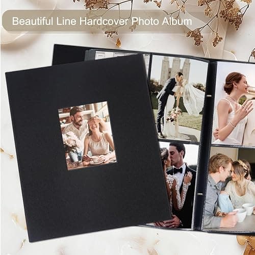 Artmag 4x6 400 Photos Linen Album Large Capacity Fabric Album for Family Wedding Anniversary Holds 400 Vertical Photos (400 Pockets, Black) thumbnail 5