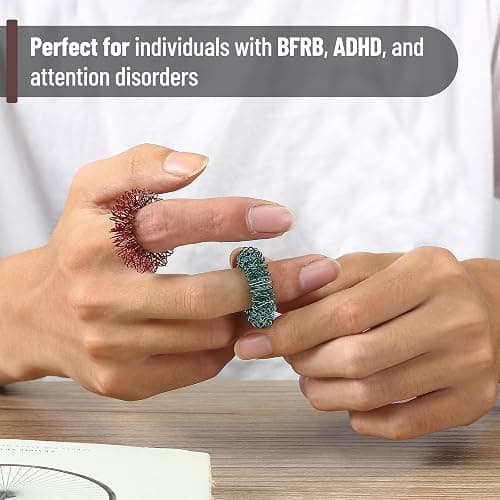Mr. Pen- Spiky Sensory Rings, 10 Pack, Stress Relief Fidget Sensory Toys, Fidget Rings, Fidget Ring for Anxiety, Stress Relief Rings, Massager for Fidget ADHD Autism thumbnail 5