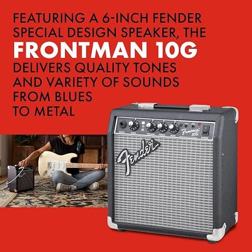 Fender Frontman 10G Guitar Amp, 10 Watts, with 2-Year Warranty, 6 Inch Fender Special Design Speaker, 5.75Dx10.25Wx11H Inches thumbnail 6