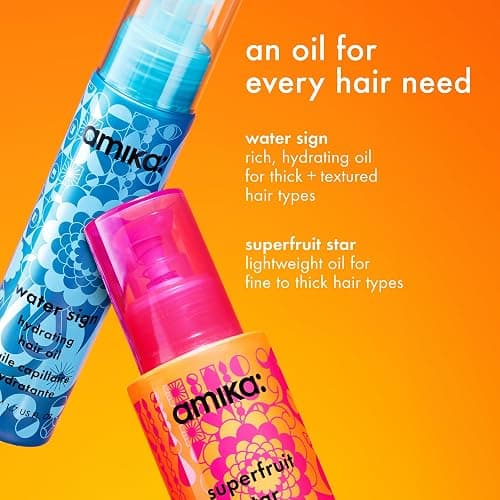 amika superfruit star lightweight hair styling + heat defense oil | heat protection, strengthen + reduce breakage, smooth frizz, add glossy shine | for all hair types thumbnail 9