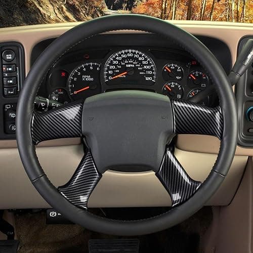 4PCS Car Trim Cover Carbon Style ABS Decal Sticker Compatible with Chevy Silverado Suburban Tahoe Avalanche Express GMC Sierra Yukon Savana 2003-2006 / Trailblazer 2002-2009 Accessories (Style B) thumbnail 6