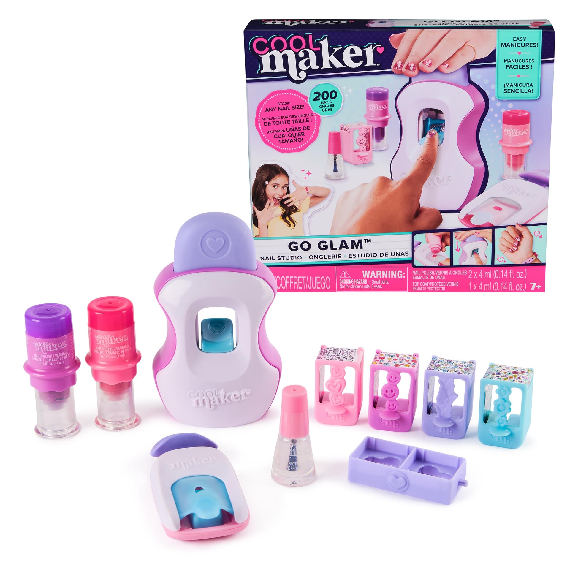 Cool Maker, GO Glam Studio Nail Kit, Style 200 Nails with 4 Designs, 2 Polish Applicators & Nail Mask, Arts and Crafts Kids’ Toys for Girls Aged 7+ - Image 1