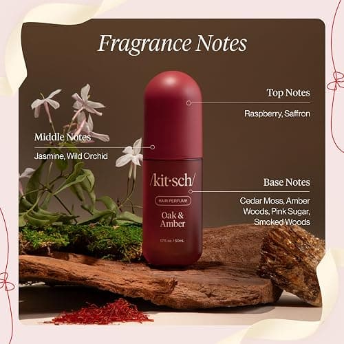 Kitsch Hair Perfume for Women- Warm Sugar and Oak & Amber | Clean, Deodorizing & Patented Odor-Eliminating Technology Hair Spray & Body Mist- Freshen Hair, Pillows | Ideal Gifts for Women - 50mL, 2pcs thumbnail 5