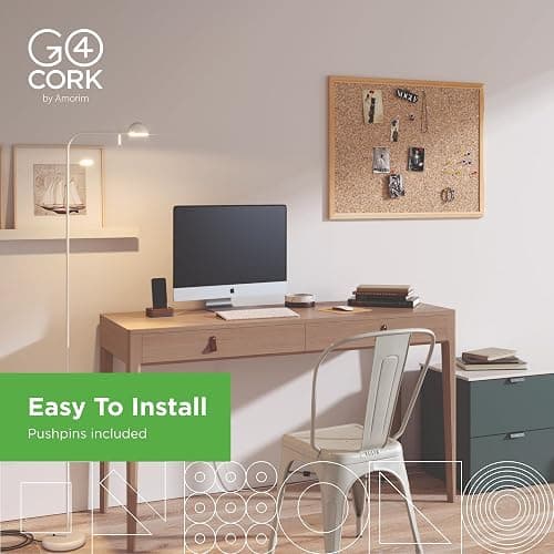 Go4Cork Framed Cork Bulletin Board - 35.4”x 23.6” | Premium Double-Sided Pine Frame Eco Cork Memoboard | Office, Home & Classroom Organization Decor | Pushpins & Set Up Accessories Included thumbnail 3