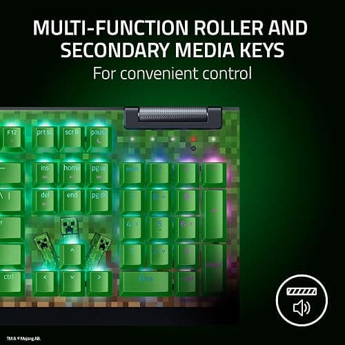 Razer BlackWidow V4 X Mechanical Gaming Keyboard: Green Switches Tactile & Clicky - 6 Macro Keys - Chroma RGB - Doubleshot ABS Keycaps - Sound Dampening & Stabilizers - Minecraft Edition thumbnail 4