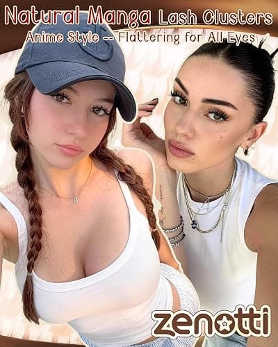 Manga Lash Clusters Natural Anime Lash Clusters with Spikes Fairy Cluster Eyelash Extensions Wispy Spiky Cosplay Individual Lashes with Invisible Band C Curly Doll Lash Extension 8-16MM by zenotti thumbnail 2