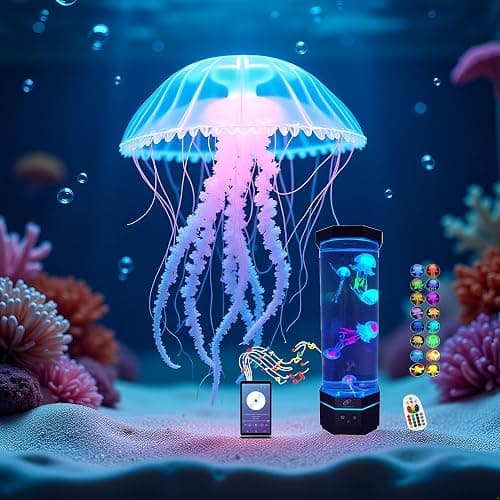 Lightahead Medium Jellyfish Lamp with Bluetooth Speaker, Color Changing LED | Ultimate 12-Inch Fake Jellyfish Aquarium, Larger, Brighter & Wider Than Most, for Everyone Décor, Autism, ADHD, Stress Relief thumbnail 5