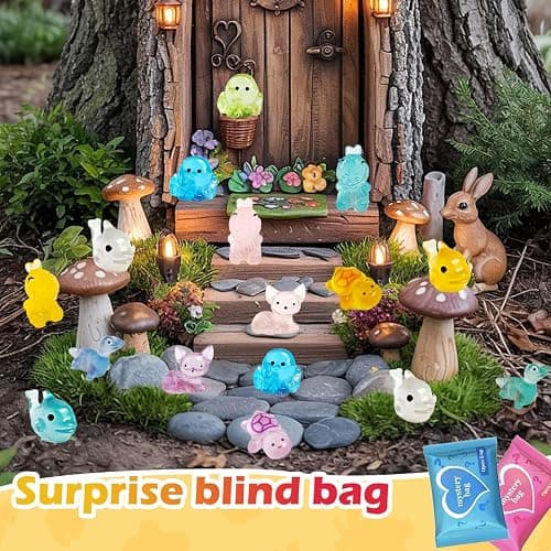 100 Pcs Mystery Bag Mini Resin Animals Glow in The Dark Figurines, Mini Figures Blind Bags for DIY Crafts, Fairy Garden Decor, Dollhouse Accessories, Party Favors, Surprise Gifts for Kids thumbnail 2