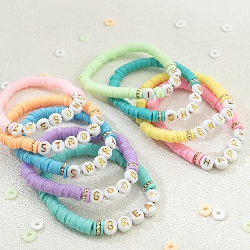 JIASHUYEYE Preppy Bracelets for Teen Girls - Stackable Boho Surfer Friendship Bracelets Set for Little Girls & Women thumbnail 3