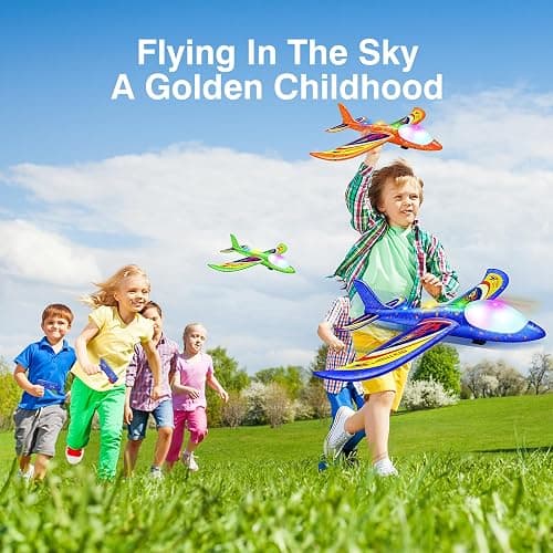 Wesfuner 3 Pack Foam Airplane Launcher Toys, 2 Flight Mode Glider Plane,Kids Flying Toy,3 4 5 6 7 8 9 10 11 12 Year Old Boys Girls Gifts,Outdoor Sport Party Favor thumbnail 6
