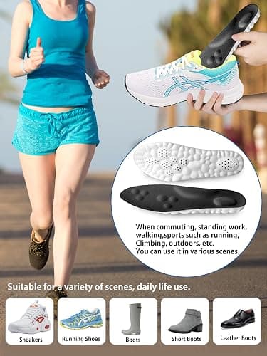4D Cloud Insoles for Men and Women, Arch Support Insoles, Memory Foam Insoles, Shock Absorption and Cushioning Sports Shoe Insoles (Black, XS (Men 5-6 / Women 6-7) - XS (Men 5 -6 / Women 6-7) - Black thumbnail 6