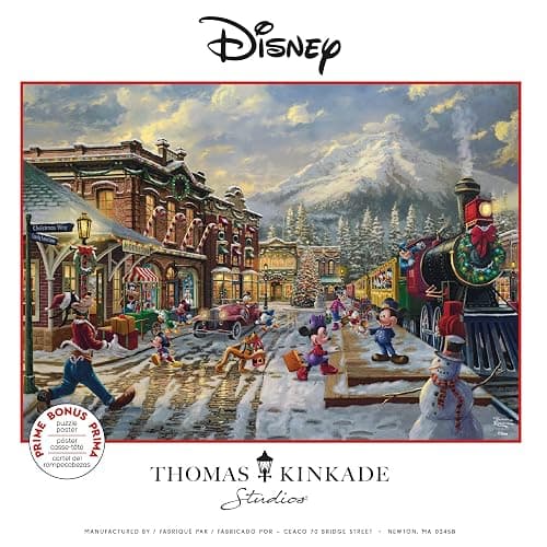Ceaco - Thomas Kinkade - Disney - Holiday - Candy Cane Express - 1000 Piece Jigsaw Puzzle thumbnail 6
