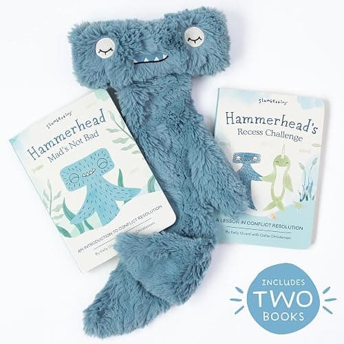 Slumberkins Hammerhead Snuggler & 2 Board Books Complete Set Bundle | Promotes Conflict Resolution, Social Skills & Responsibility | SEL Development (Hammerhead Snuggler Plush + 2 Board Books) thumbnail 2