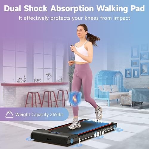 Hartwares Walking Pad Under Desk Treadmill, Portable Mini Treadmill for Home/Office/Small Spaces, 2.5HP Quiet Brushless Walking Jogging Machine with 265 lbs Weight Capacity, Remote & App Control thumbnail 5