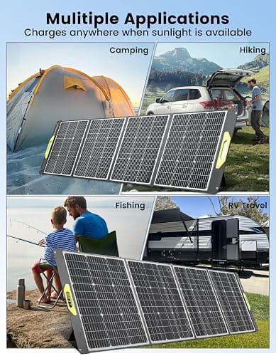 Greenmagic Portable 400 Watt Solar Panel, 39V 400W Foldable Panel Solar Charger Lightweight Durable Compatible with Most 40v Portable Solar Generator Power Station on The Market for RV Camping Home thumbnail 4