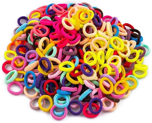 TVINLIK 350 PCS Multicolor Cotton Hair Ties – Small Baby Hair Elastics for Kids and Girls, No Crease Finger Ponytail Holders (20 Colors) - Image 1