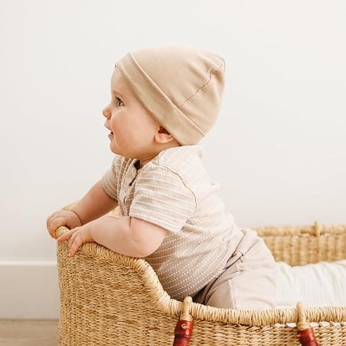 Konssy 6 Pack Baby Beanie Hats for Unisex, Toddler Beanies Baby Girl Boy Hat Warm Cap for Infant, Toddler thumbnail 2