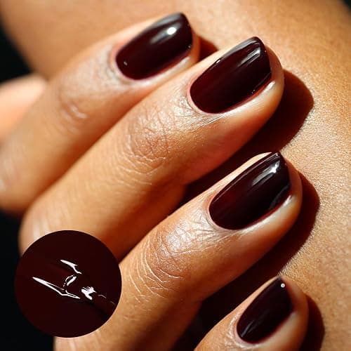 Manucurist Green Flash LED Hollyhock - Gel Ongle Rouge Noir - Vegan, 9-Free, Vernis Gel UV Semi Permanent - Gel Polish Vernis Semi Permanent - Vernis Semi Permanent Rouge - Made in France - 15 ml - Hollyhock thumbnail 2
