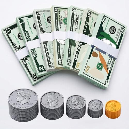600 Pcs Fake Money for Kids - Realistic Play Money Bills & Plastic Coins - Math Manipulatives & Classroom Currency Set for Grocery Store, Bank, & Board Games - Educational Counting Toy, Ages 3+ - Image 1