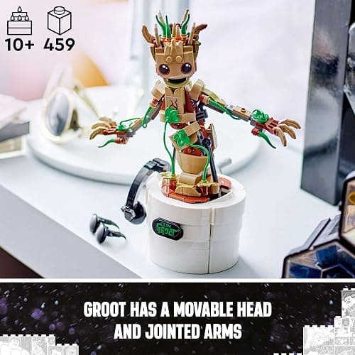 LEGO Marvel Dancing Groot, Guardians of the Galaxy Toy, Buildable Birthday Gift, Marvel Toy, Super Hero Hand-Operated Interactive Playset, Marvel Gift for Kids, Animated Groot Figure, 76297 thumbnail 4