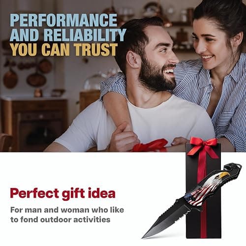 Legal Pocket Knife with 2.95” Serrated Blade, Glass Breaker, Seat Belt Cutter - EDC Sharp Folding Knives with Portable Clip - Small Tool for Tactical Camping Survival Hiking - Gifts for Men, Women thumbnail 8