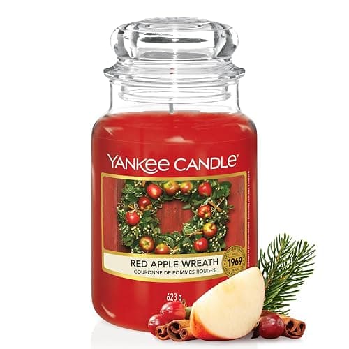 Yankee Candle Candela profumata in giara grande, Red Apple Wreath, Durata Fino a 150 Ore - Image 1