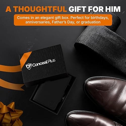 Conceal Plus Mens Wallet Card Holder, Smart Pop Up RFID Blocking Wallet, Slim Minimalist Leather Front Pocket Card Case, 6-10 Card Capacity Plus Cash Slot & ID thumbnail 7