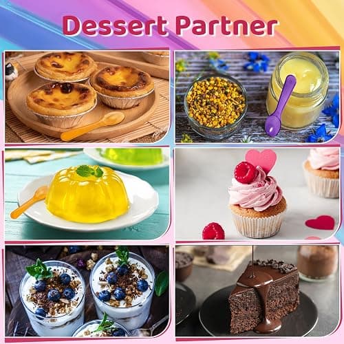 Mini Spoons - 100PCS Tasting Spoons Plastic Disposable Cutlery Small Spoon For Tasting Ice Cream Cake Jelly Pie Yogurt Dessert For Party Celebrations Multi-Color thumbnail 4